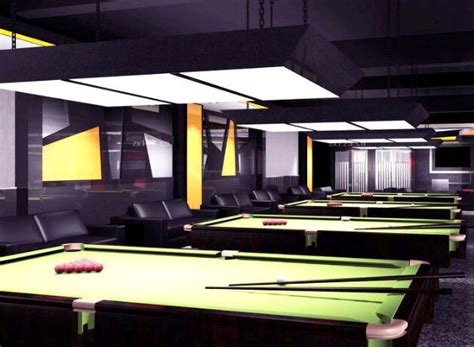 (原创）台球室 台球厅设计案例效果图-室内设计-筑龙室内设计论坛