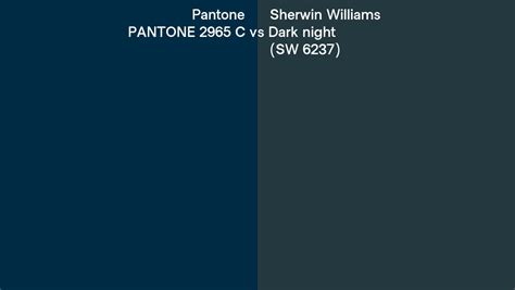 Pantone 2965 C vs Sherwin Williams Dark night (SW 6237) side by side ...