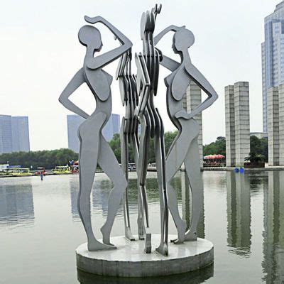 情侣跳舞雕塑，不锈钢抽象人物-宏通雕塑