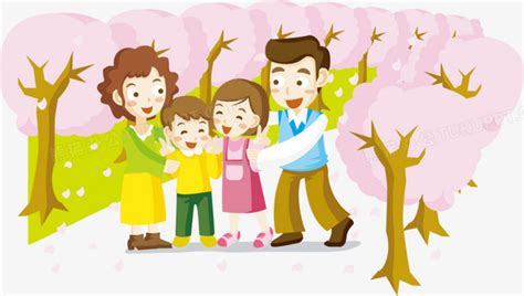 一家人幸福快乐的出游插画图片下载-正版图片400057276-摄图网