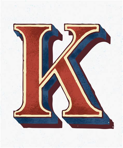Capital letter K vintage typography style - Download Free Vectors ...