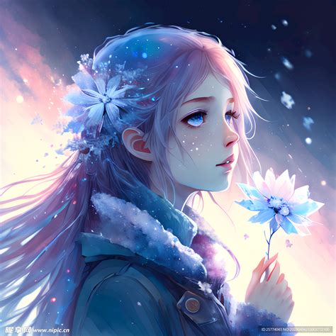 温柔头像雪花图片女生