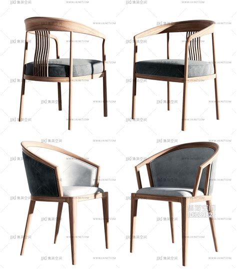 新中式单椅3d模型下载-【集简空间】「每日更新」