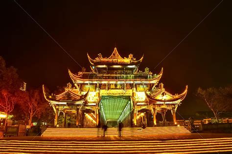 美丽的都江堰南桥夜景摄影图5258*3510图片素材免费下载-编号619943-潮点视频