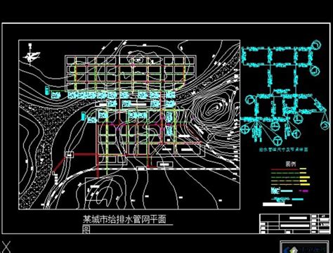 【平面布置图】某城市给排水管网平面布置图_cad图纸下载_土木在线