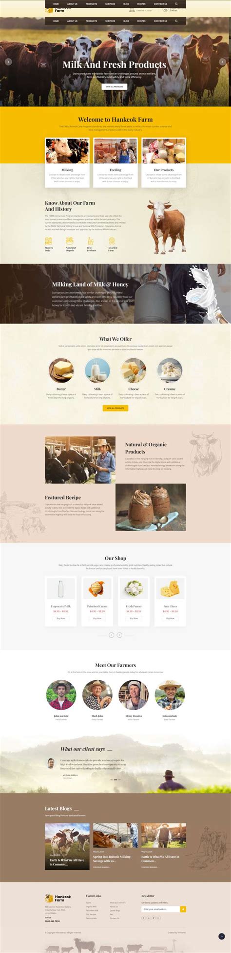 农场网站设计，优质奶牛养殖网页模板-17素材网