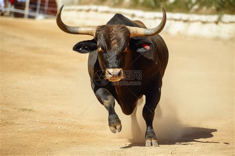 在斗牛场的西班牙大公牛高清图片下载-正版图片505896420-摄图网