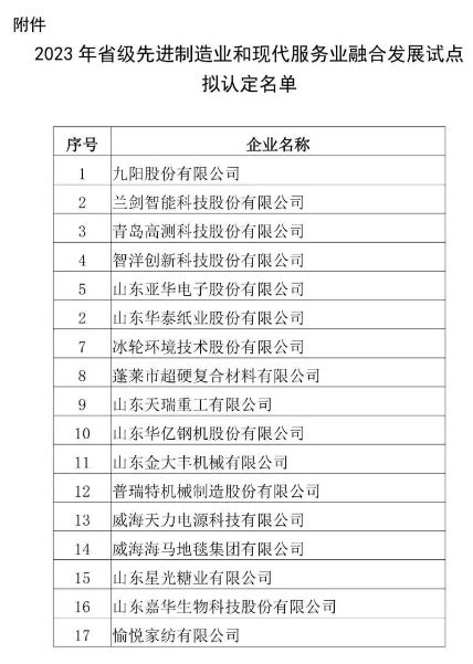 山东省发展改革委公布17家试点企业名单