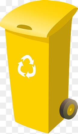 黄色立体垃圾桶插图素材图片免费下载-千库网