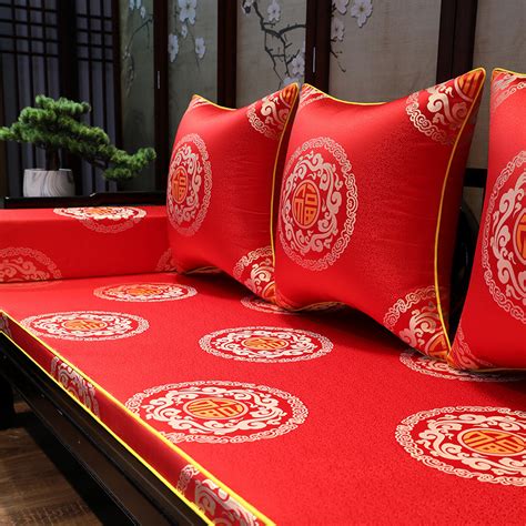 新中式红木沙发坐垫套罩古典实木家具沙发垫带靠背高密度海绵乳胶_虎窝淘