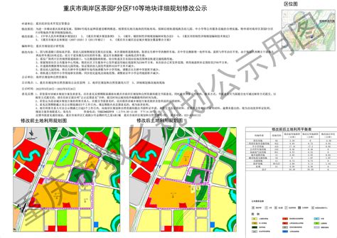 重庆市南岸区茶园F分区F10等地块详细规划修改公示
