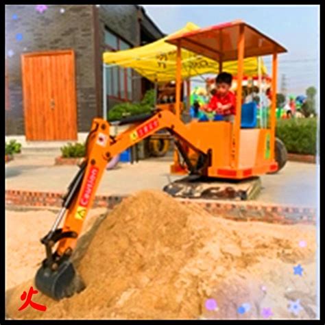 儿童 挖掘机工程车男孩玩具车可坐人1-5岁可坐可骑挖土机电动挖机-阿里巴巴