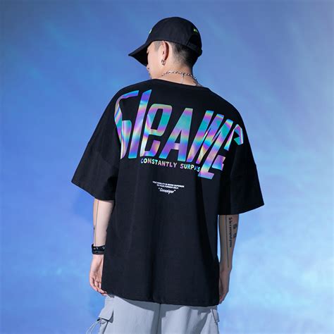 2020潮牌短袖T恤男夏季原宿风bf潮流tee涂鸦嘻哈情侣半袖上衣ins-阿里巴巴