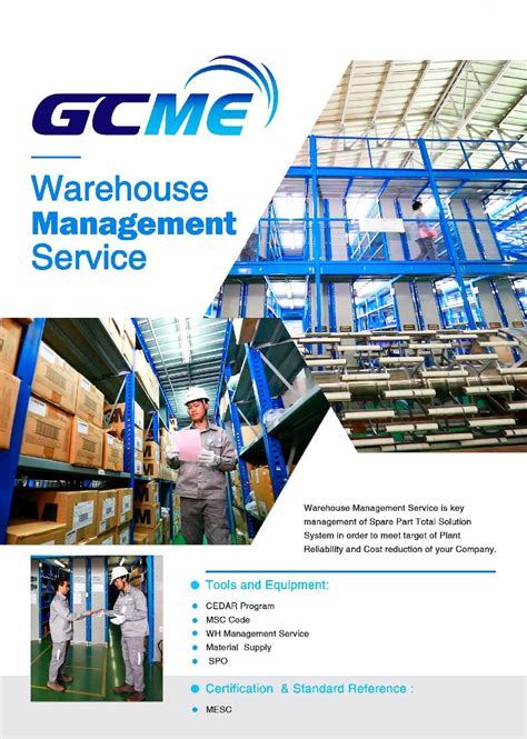 Warehouse Management Service • GCME - GC Maintenance and Engineering ...