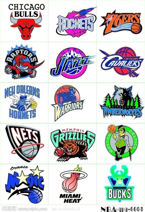 NBA队标设计图__图片素材_其他_设计图库_昵图网nipic.com