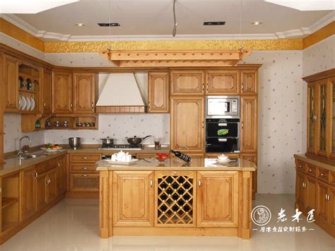 全屋定制橡木地柜现代美式整体厨房实木壁橱柜上门测量加工定制款-阿里巴巴