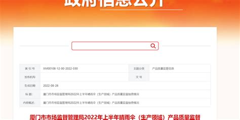厦门市市场监督管理局食品药品行政处罚案件信息公开表-中国质量新闻网