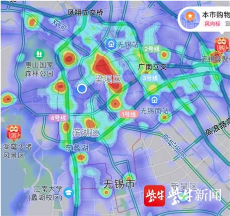热力图显示，这个春节无锡市中心最热闹的是这里
