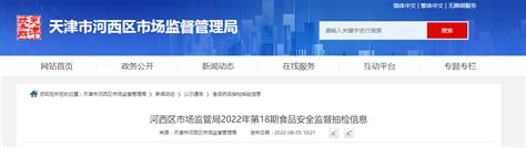 天津市河西区市场监管局2022年第18期食品安全监督抽检信息-中国质量新闻网
