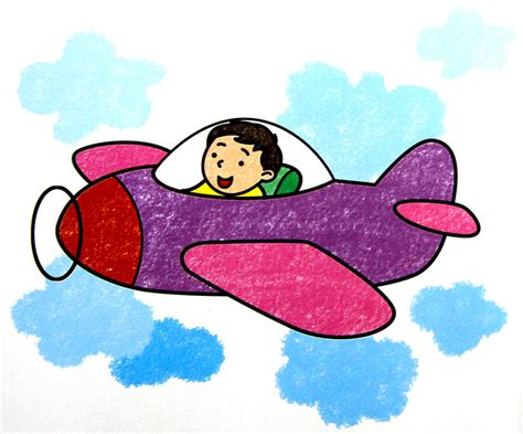 飞机儿童画 怎么画飞机儿童简笔画 - 水彩迷