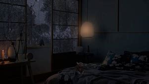 舒适卧室窗外暴雨雷暴(风景动态壁纸) - 动态壁纸下载 - 元气壁纸