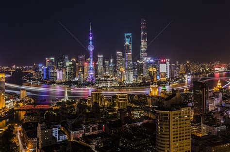 上海陆家嘴夜景航拍高清图片下载-正版图片501264361-摄图网