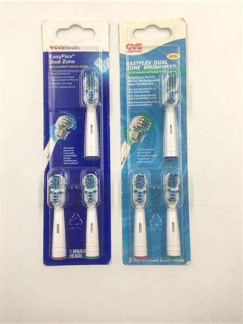 Lot of 2 CVS Health EasyFlex Dual Zone Replacement Brush Heads 2 Packs ...