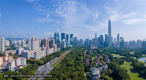 深圳夜景高楼大厦深圳湾旅行摄影图配图高清摄影大图-千库网