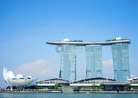 新加坡金沙酒店全貌全景白天金沙酒店新加坡风光摄影图配图高清摄影大图-千库网