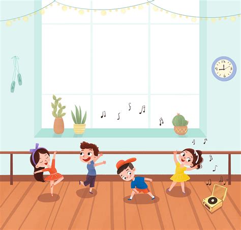 彩色卡通爸爸与孩子唱歌跳舞场景元素素材下载-正版素材401064287-摄图网