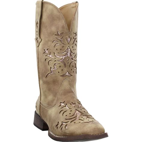 Roper - Roper Kennedy Glitter Square Toe Womens Western Cowboy Boots ...