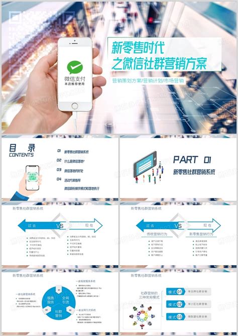 新零售时代之微信社群营销方案PPT模板下载_熊猫办公