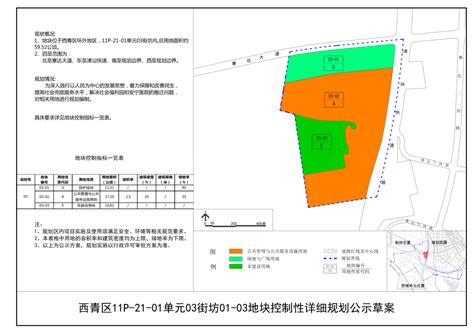 关于公示西青区11p-21-01单元03街坊01-03地块控制性详细规划草案的通知 - 城乡建设 - 天津市西青区人民政府