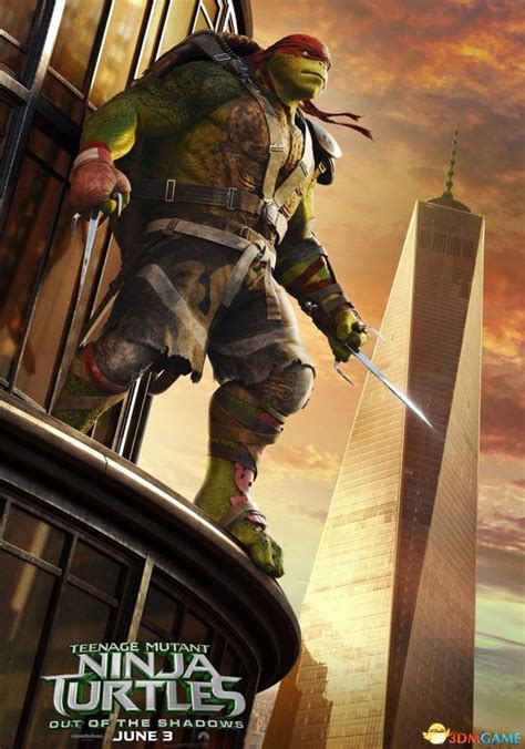 《忍者神龟2》新角色海报 神龟站高楼俯瞰城市风景_3DM单机