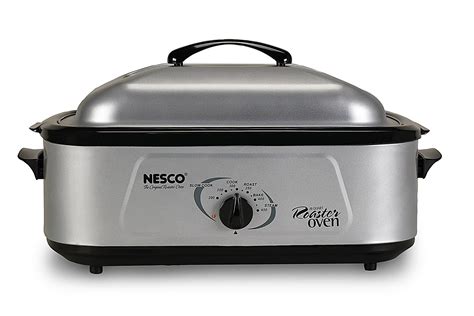Nesco 4818-25PR 18 Qt. Professional Roaster Oven- Stainless Steel - Porcelain Cookwell