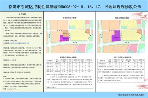 临汾市东城区控制性详细规划DC05-02-15、16、17、19地块规划修改公示-批前公示-临汾市规划和自然资源局