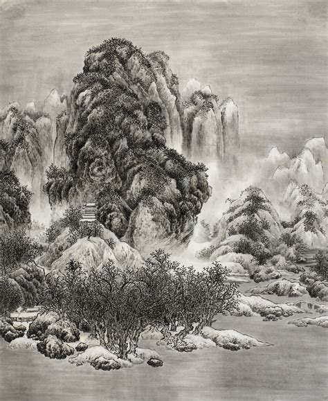雪景寒林图图片