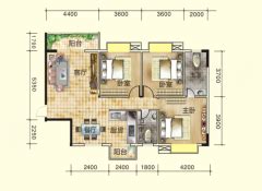 2023年新款中式小二层三合院别墅户型方案图，带堂屋和车库_二层别墅设计图_鲁班设计图纸官网