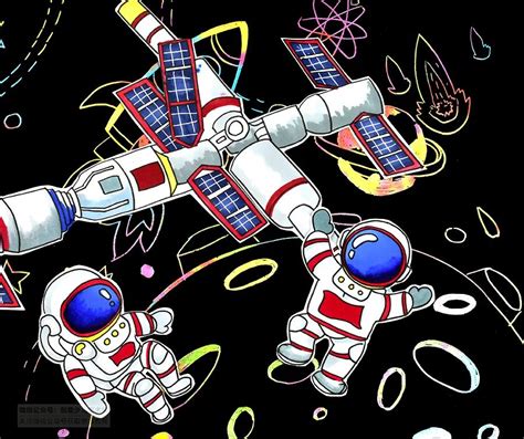 儿童画遨游太空绘画教学步骤 - 水彩迷