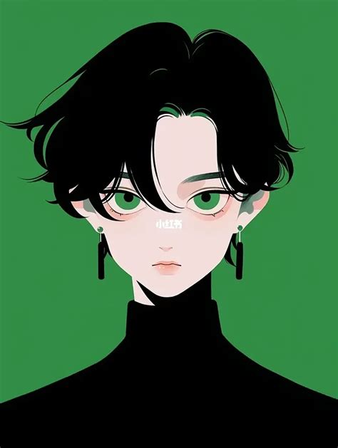 非主流男生插画头像