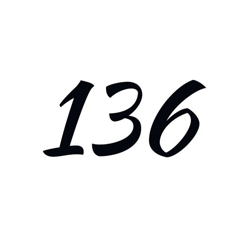 Alfabeto de fuente vectorial de 136 números. número 136 con vector de ...