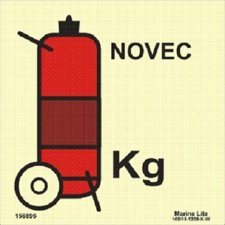 WHEELED NOVEC FIRE EXTINGUISHER (15x15cm) Phot.Vin. IMO sign 156895 - Imostickers.com