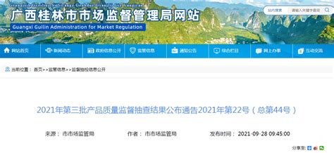 广西桂林市公示2021年第三批产品质量监督抽查结果-中国质量新闻网