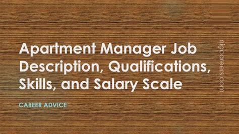 Apartment Manager Job Description, Skills, and Salary