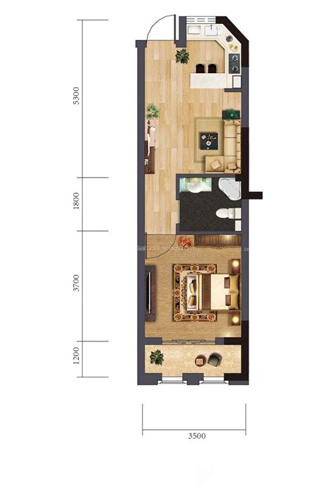 60平米小户型平面图单身公寓设计_装信通网效果图