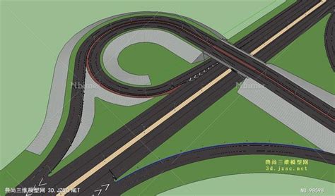 精美的高速公路带环形SU模型 - SketchUp模型库 - 毕马汇 Nbimer