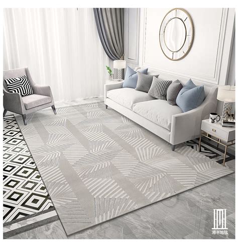 北欧风轻奢 现代简约ins灰色极简地毯客厅沙发茶几垫卧室定制家用-地毯地垫-2021美间（软装设计采购助手）