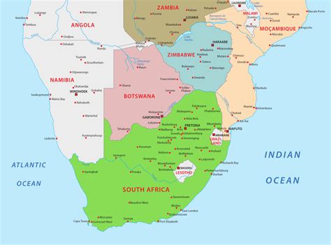 Map of Southern African Countries - Adventure To Africa