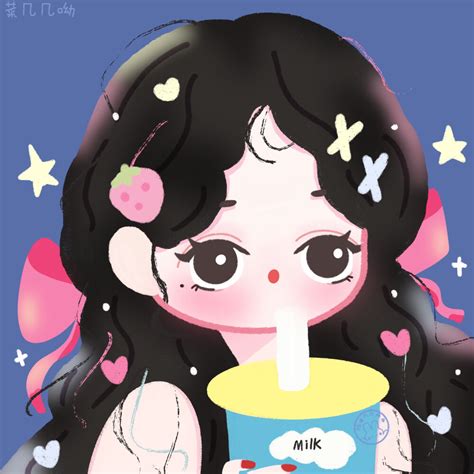 非主流喝奶茶头像
