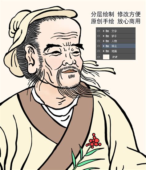 古代神医华佗插画,海报设计,画册/宣传单/广告,设计模板,汇图网www.huitu.com